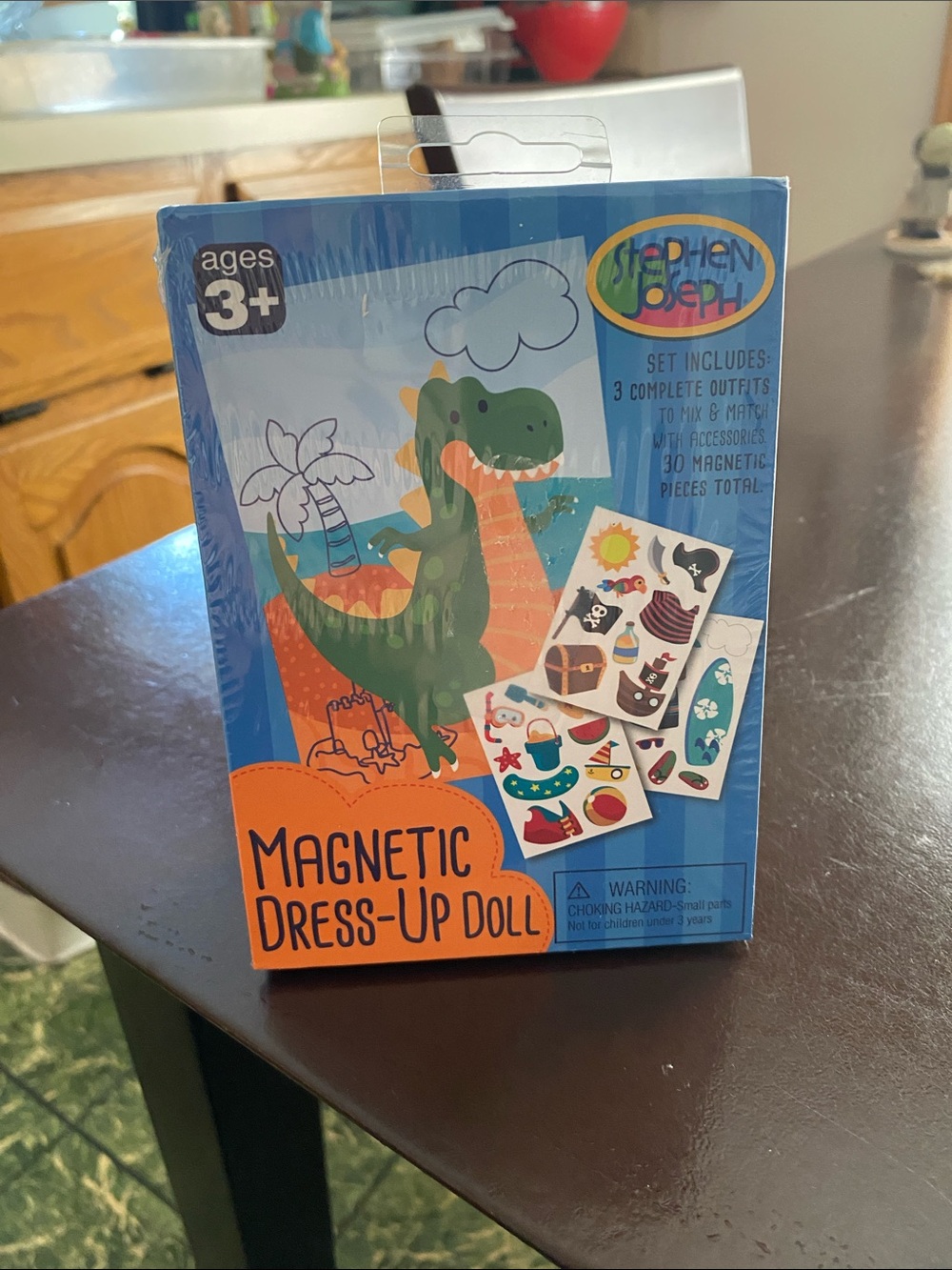 Stephen Joseph Green Dinosaur Magnetic Dress-Up Doll